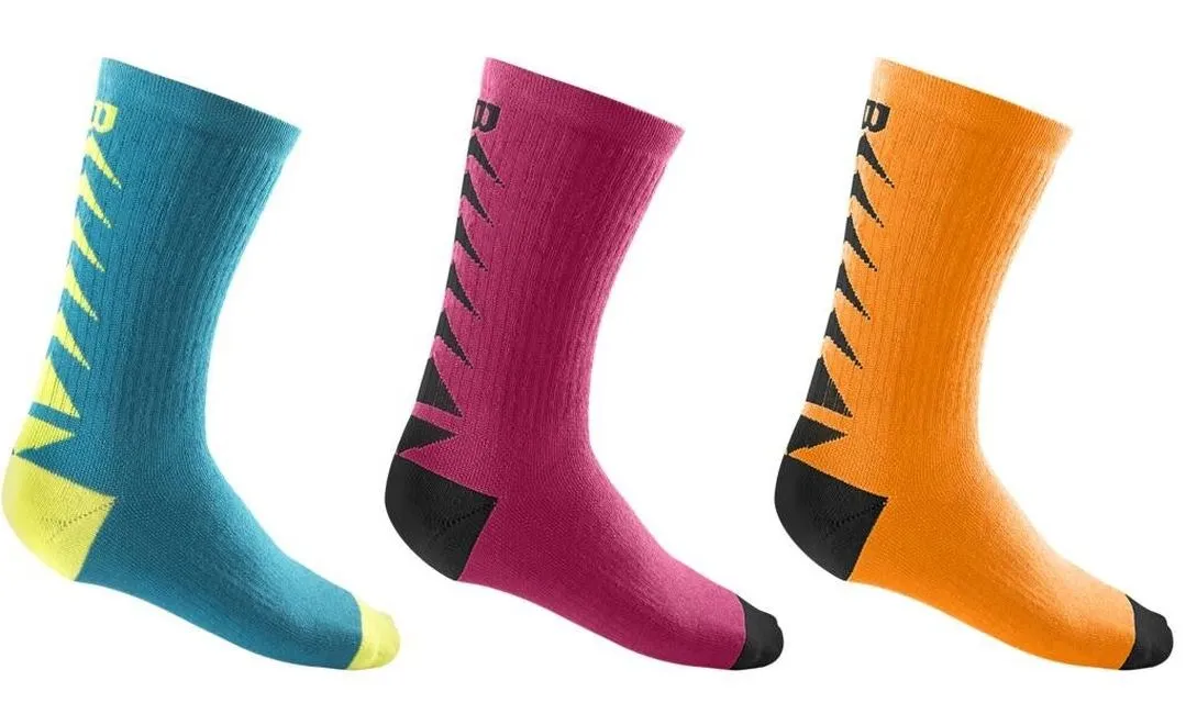 Wilson Youth Seasonal Crew Sock 3P - barrier reef-lime popsicle/sangria-black/au