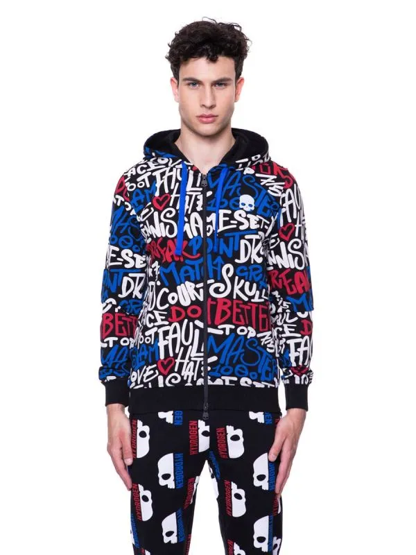 hydrogen-graffiti-fz-hoodie-man-black-3 Hydrogen Graffiti FZ Hoodie Man - black