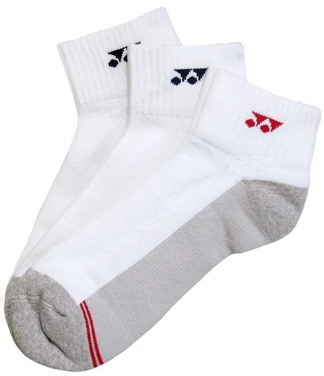 Yonex Low Cut Sports Socks 3P - white/gray Yonex Low Cut Sports Socks 3P - white/gray