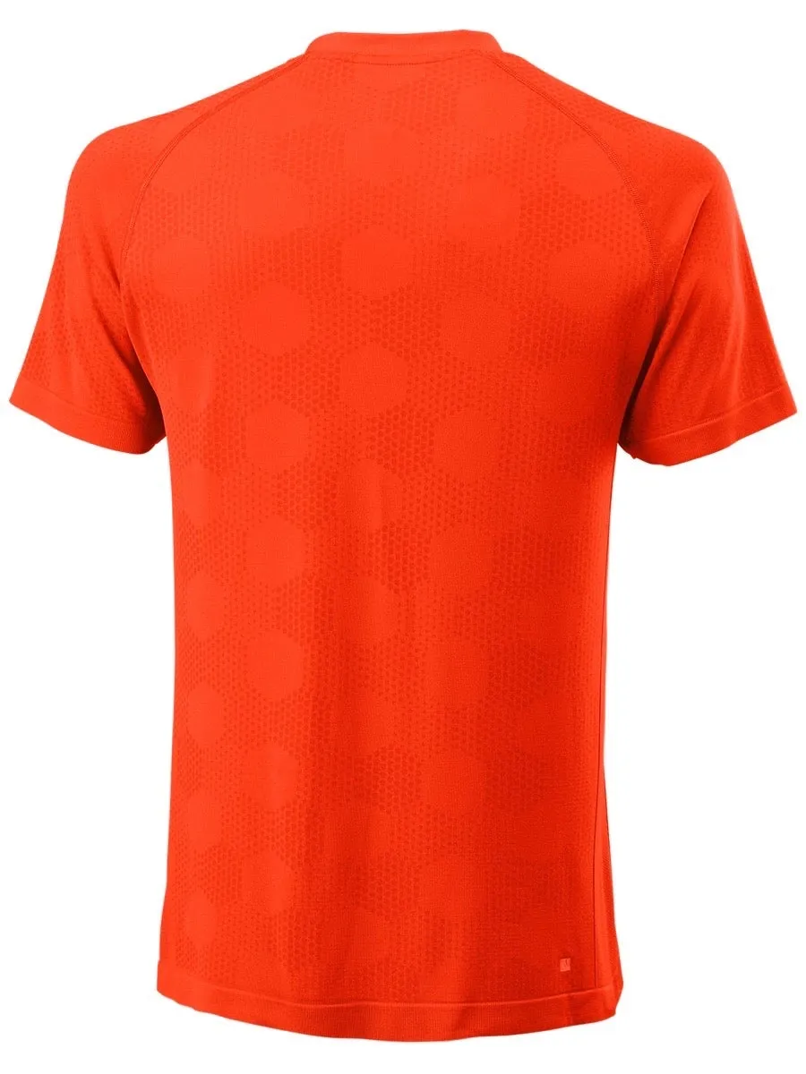 Wilson M Power Seamless Henley - tangerine red