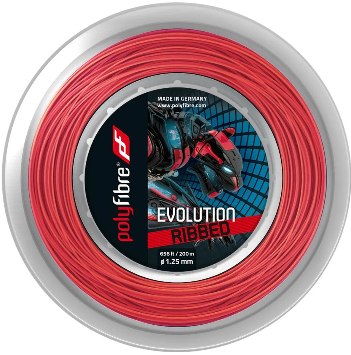 Polyfibre Evolution Ribbed (200 m) - red