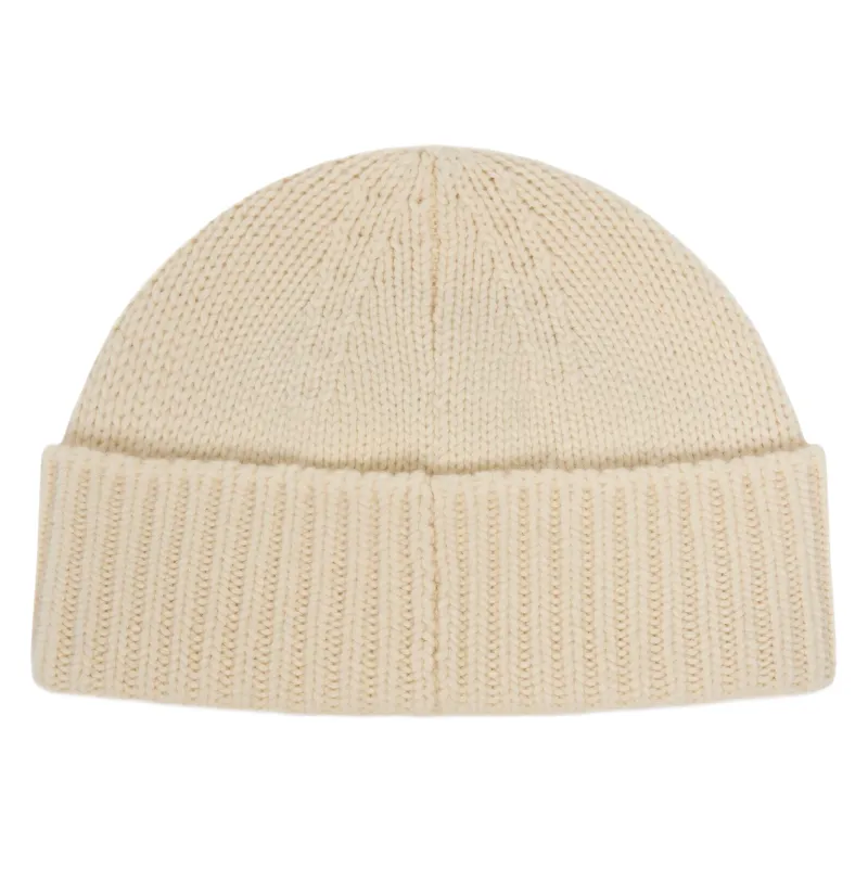Lacoste 3D Rib Knit Wool Beanie - ecru white
