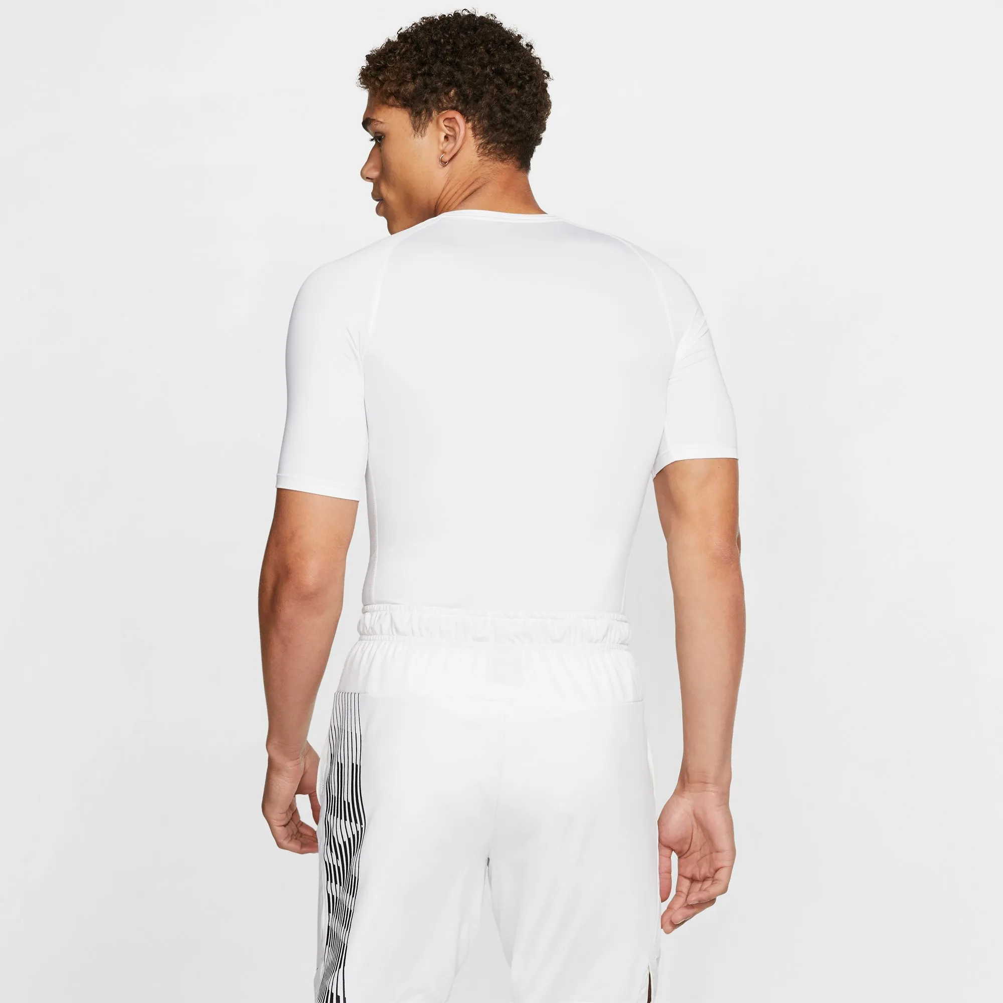 Nike Pro Top SS Tight - white/black
