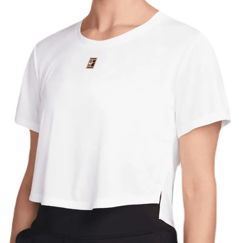 Nike Dri-Fit Heritage Short Sleeve Tennis Top - white Nike Dri-Fit Heritage Short Sleeve Tennis Top - white