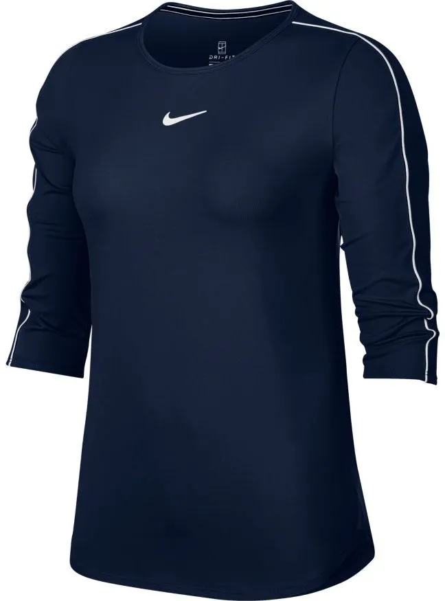 Nike Court Women 3/4 Sleeve Top - obsidian/white/white/white