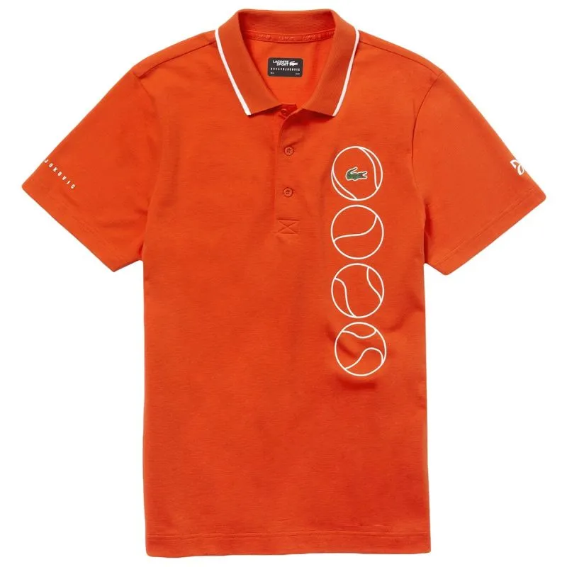 Lacoste Men's SPORT Novak Djokovic Collection Ultra Light Cotton Polo - red/white