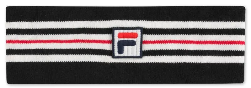 Fila Intarsia Knitted Headband - black/bright white/true red