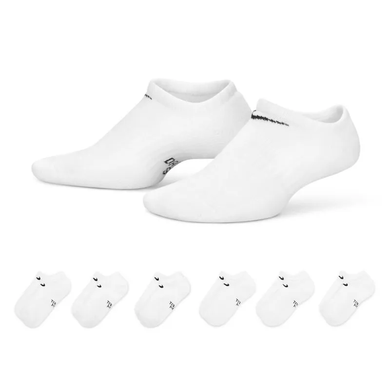 Nike Everyday Cushioned No-Show 6P - white/black Nike Everyday Cushioned No-Show 6P - white/black