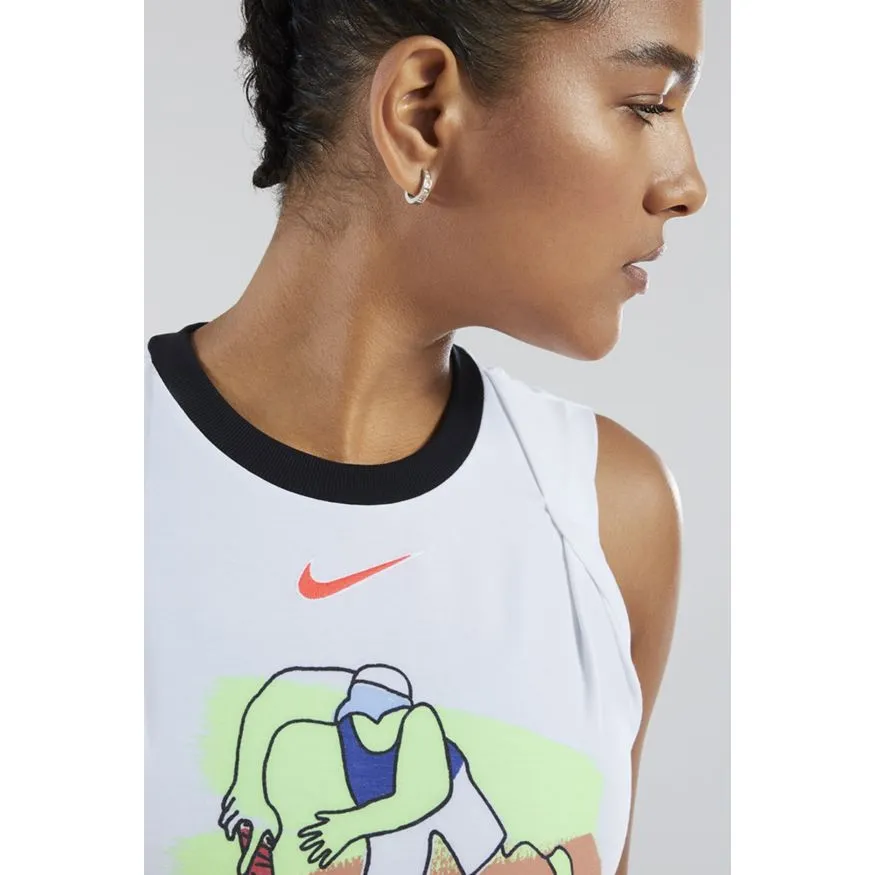 Nike Court Dry Tank PS NT - white/black/laser crimson