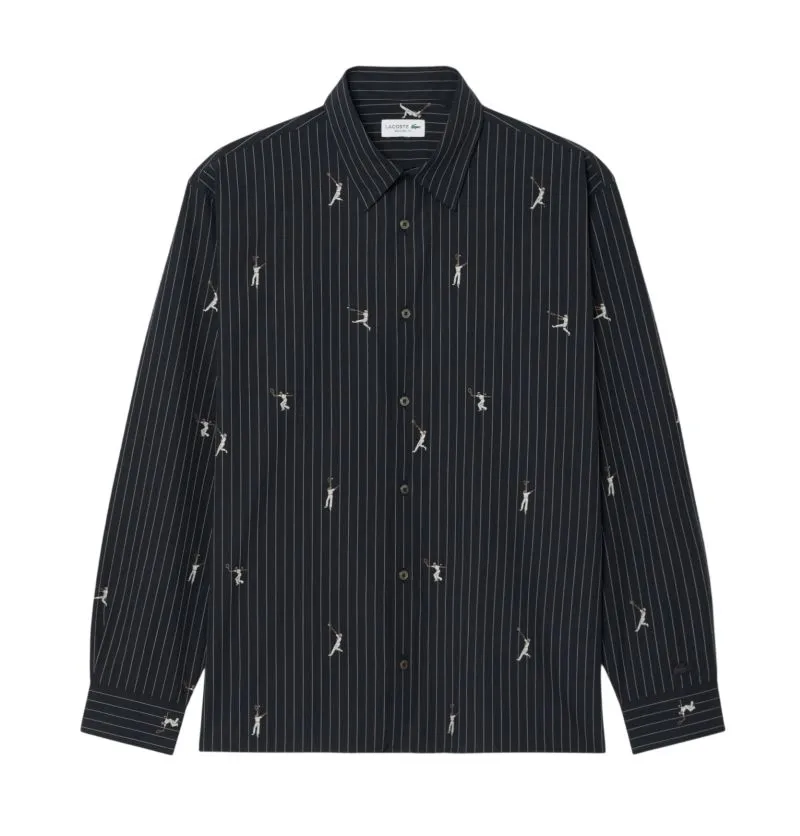 Lacoste Relaxed Fit Embroidered Cotton - blackbird