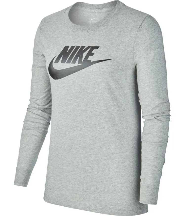 Nike Swoosh Essential LS Icon Ftr - dk grey heather/black