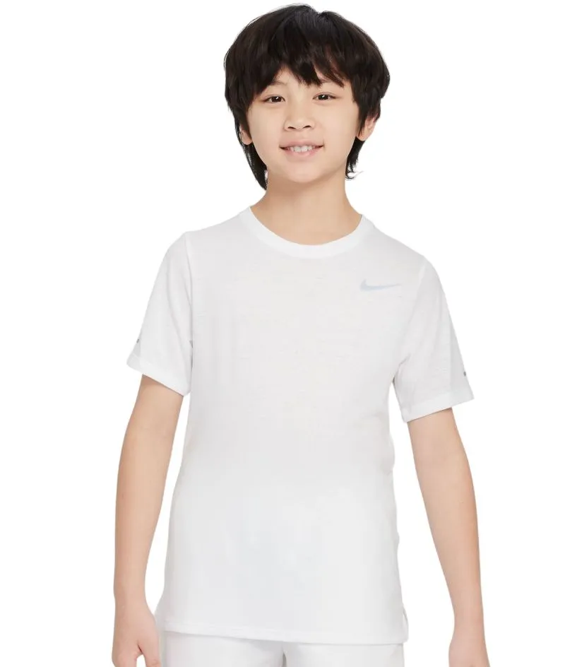 Boys' t-shirt Nike Kids Miler Dri-Fit - white - White