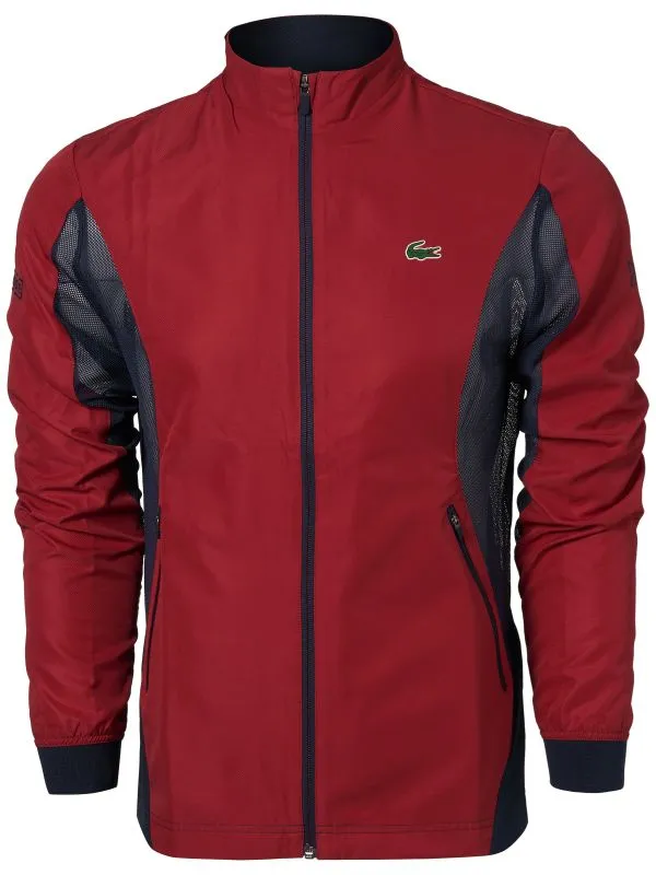 Lacoste Men's SPORT Novak Djokovic Full-Zip Jacket - red/navy blue