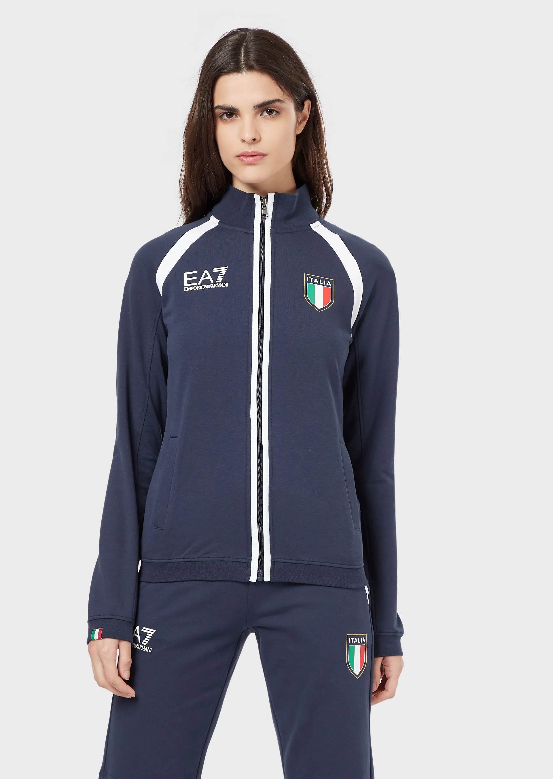EA7 Woman Jersey Sweatshirt - navy blue