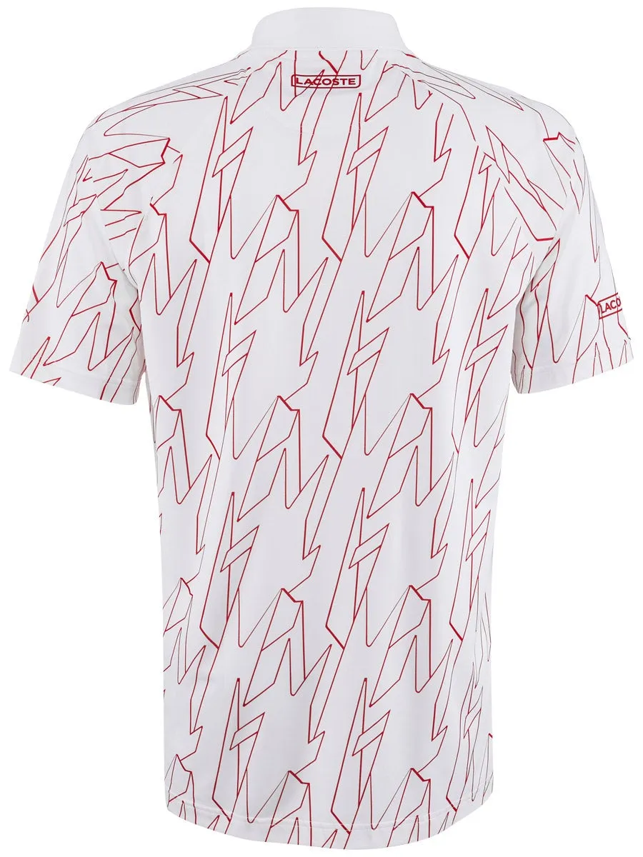 Lacoste Men's SPORT French Open Ultra Lightweight Stretch Polo Shirt - white/red