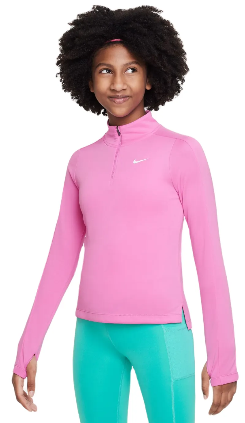 Nike Dri-Fit Long Sleeve 1/2 Zip Top - playful pink/white Nike Dri-Fit Long Sleeve 1/2 Zip Top - playful pink/white