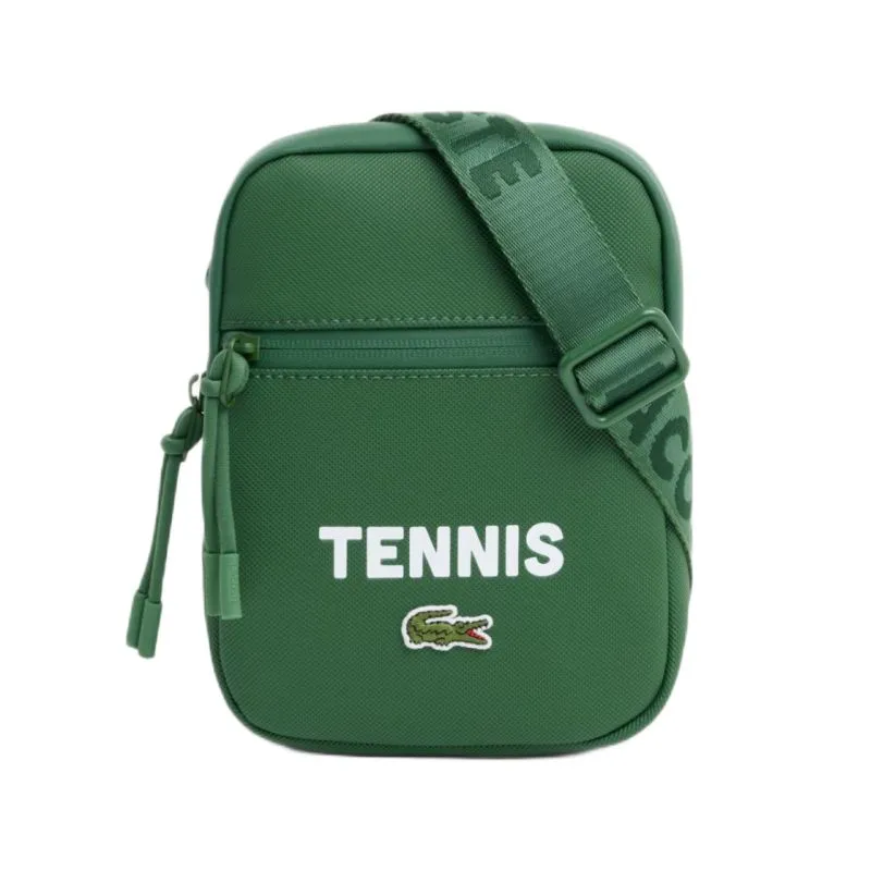 Lacoste Small Flat Petit Piqué Satchel - green Lacoste Small Flat Petit Piqué Satchel - green