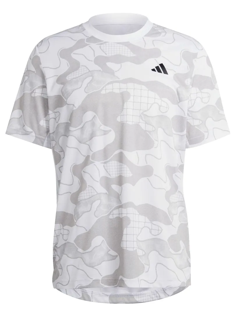 Adidas Club Graphic T-Shirt - white/grey three/grey one Adidas Club Graphic T-Shirt - white/grey three/grey one