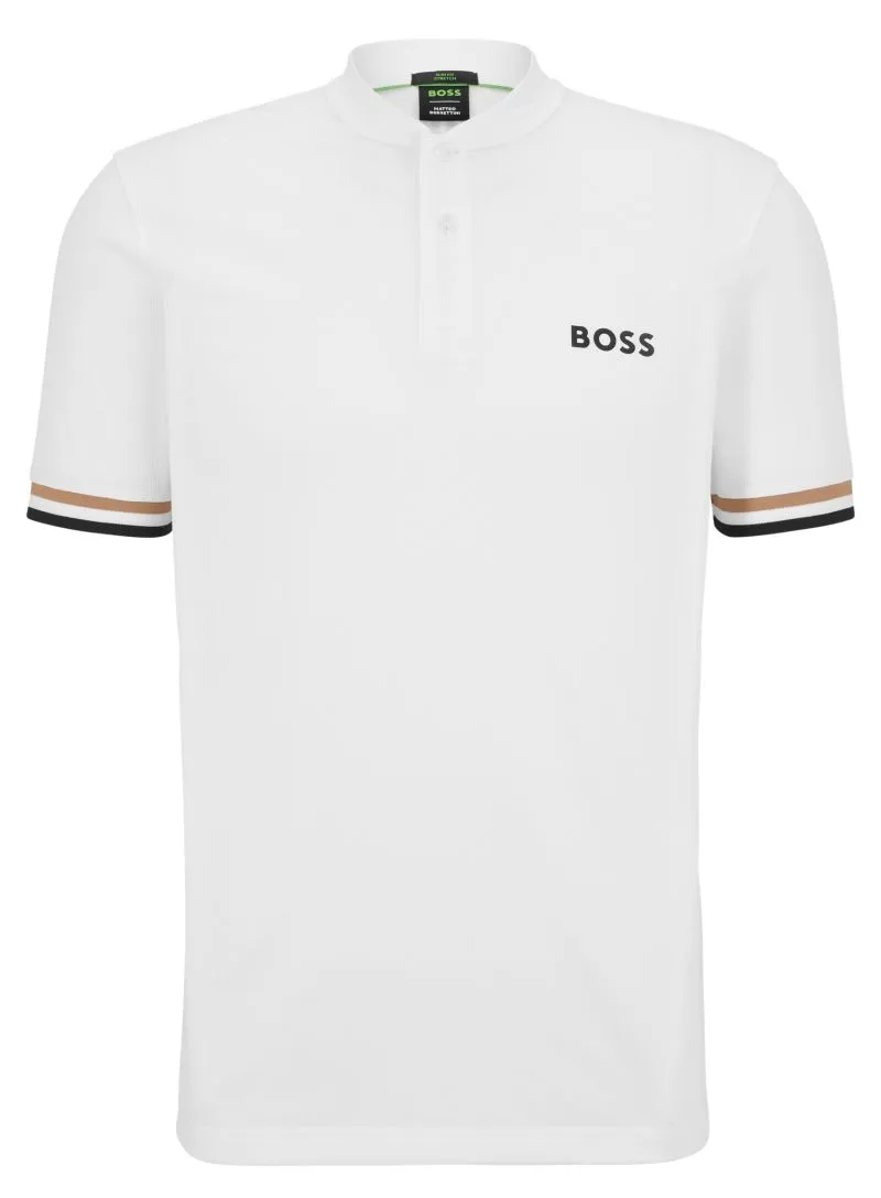 BOSS x Matteo Berrettini Slim-fit Polo Shirt With Stripes - white