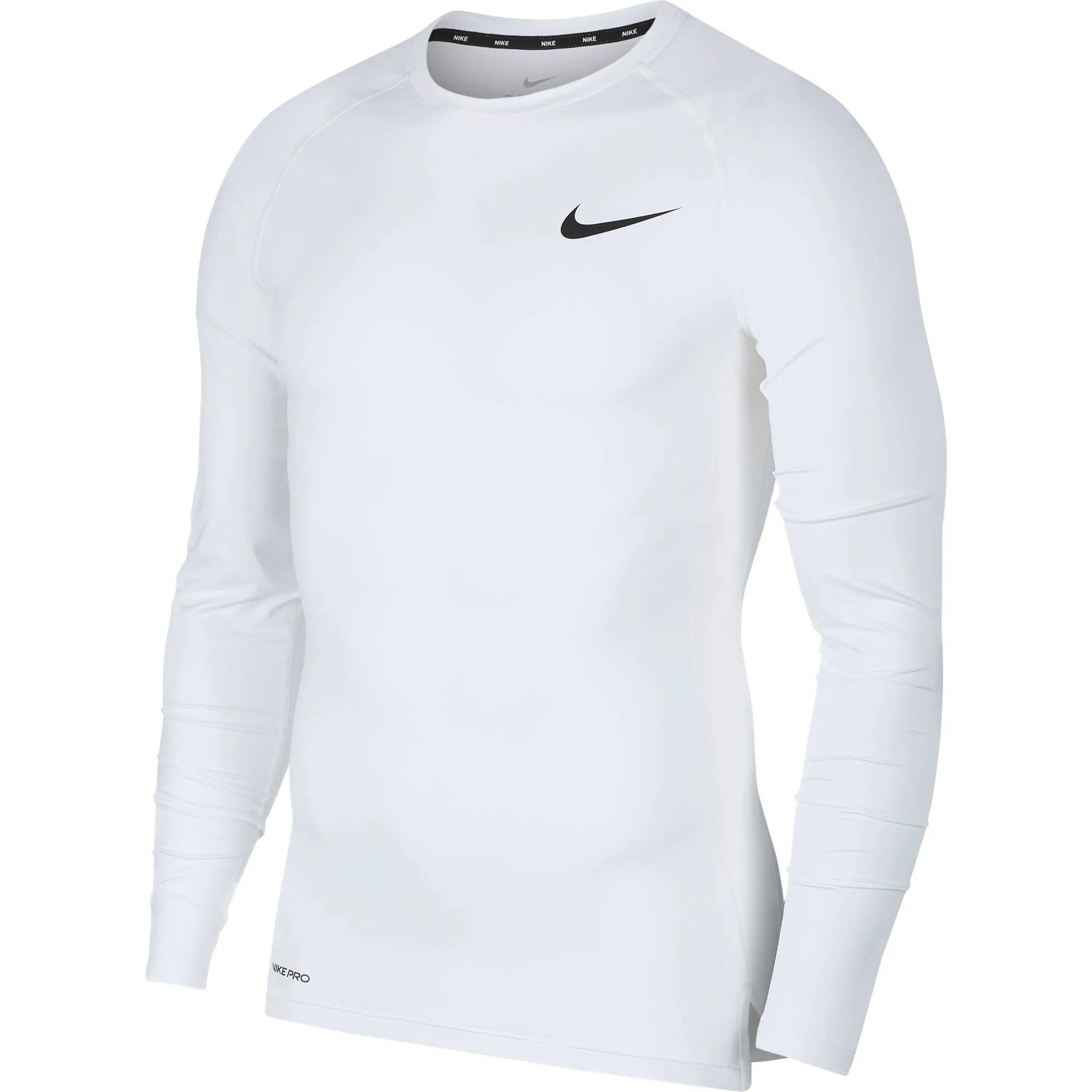 Nike Pro Top LS Tight - white/black