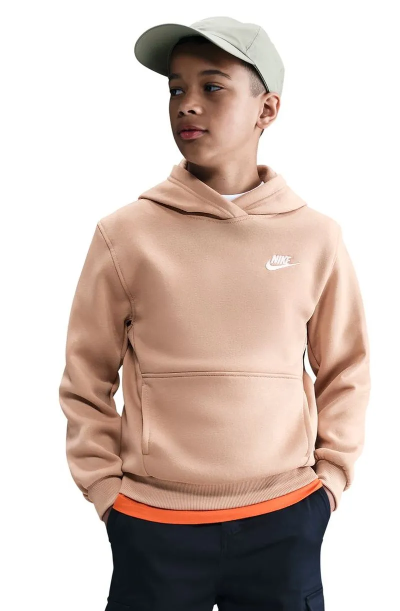 Nike Kids Sportswear Club Fleece Pullover - hemp/white Nike Kids Sportswear Club Fleece Pullover - hemp/white