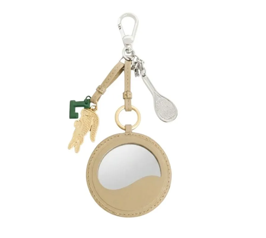 Lacoste Tennis Racket Mirror L Charms Key Ring - beige