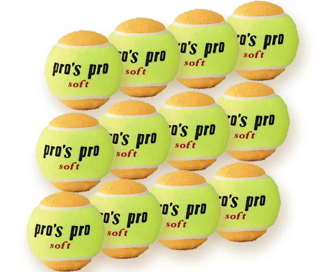 Pro's Pro Soft Tennis Ball yellow/orange 12B