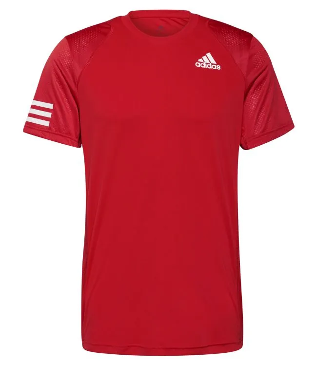Adidas Club Tennis 3-Stripes Tee - vivid red/white Adidas Club Tennis 3-Stripes Tee - vivid red/white