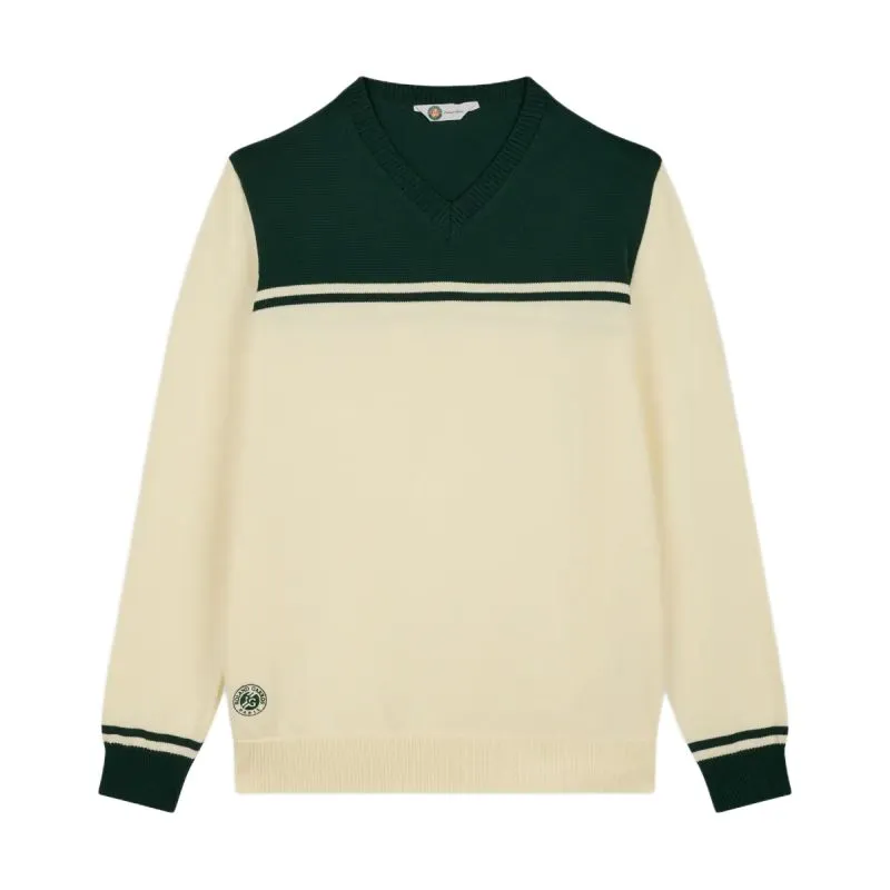 Roland Garros Heritage Sweater - ecru/green