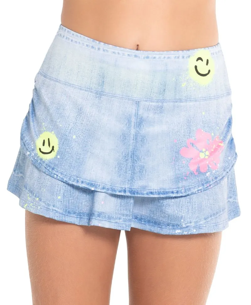 Lucky in Love Novelty Print Smiles For Miles Skirt Lucky in Love Novelty Print Smiles For Miles Skirt