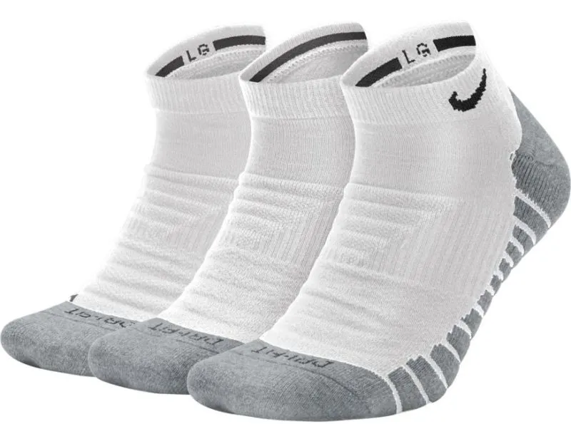 Nike Everyday Max Cushioned No Show - 3 pary/white/wolf grey/black