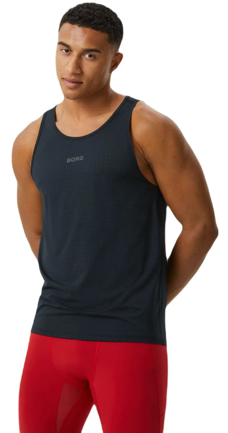 Björn Borg Running Perforated Tank - black beauty Björn Borg Running Perforated Tank - black beauty