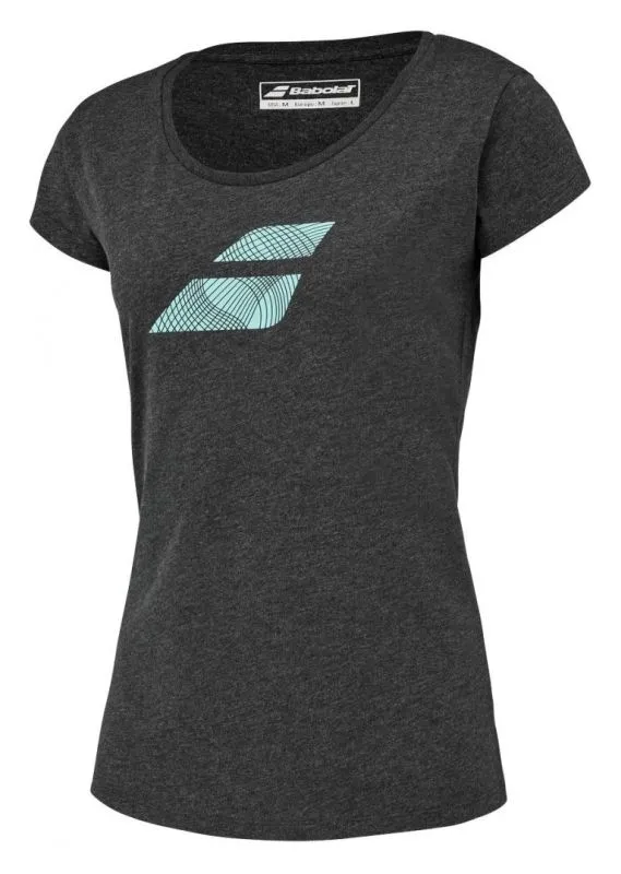 4ws23442-black Babolat Exercise Flag Tee Woman - black heather