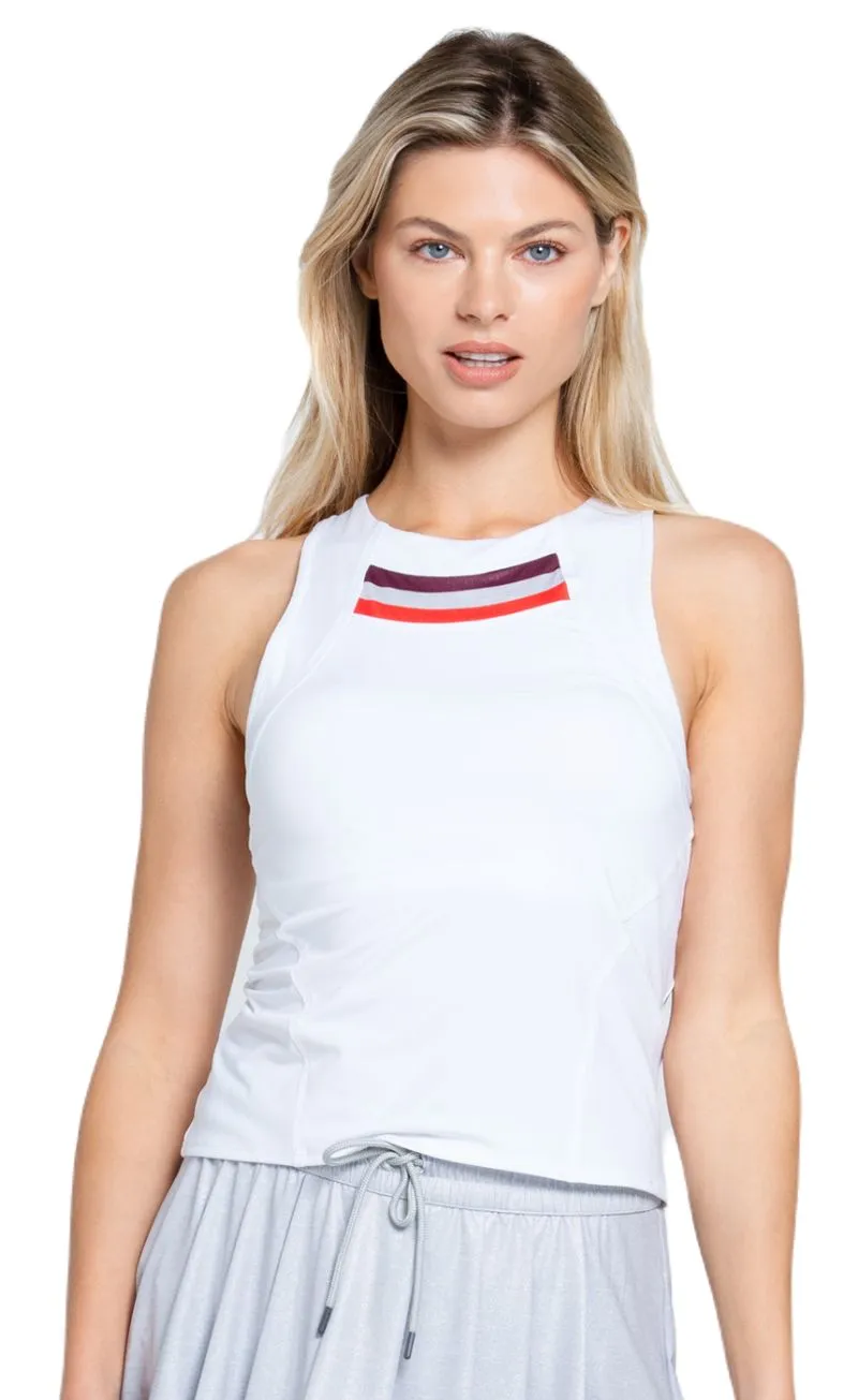 Lucky in Love Metallic Novelty Stripe Tank with Bra