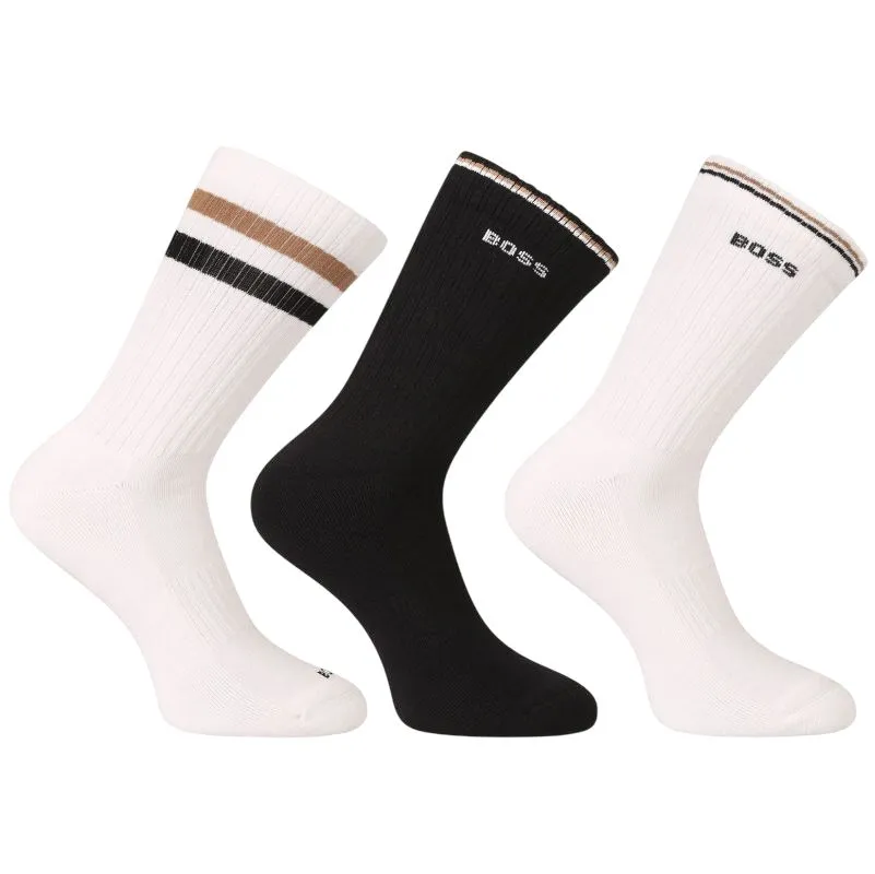 BOSS Ribbed Iconic 3P - white/black BOSS Ribbed Iconic 3P - white/black