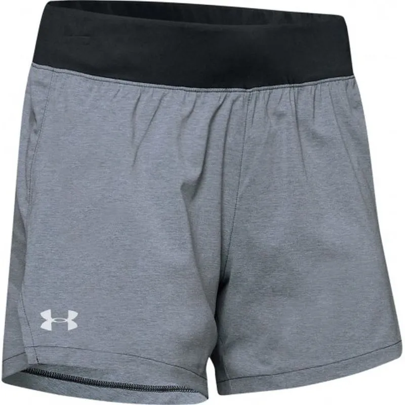 Under Armour Women's UA Launch SW Go Long Shorts - black full heather/black