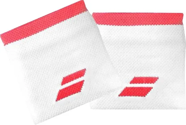 Babolat Logo Wristband - white/fluo strike Babolat Logo Wristband - white/fluo strike