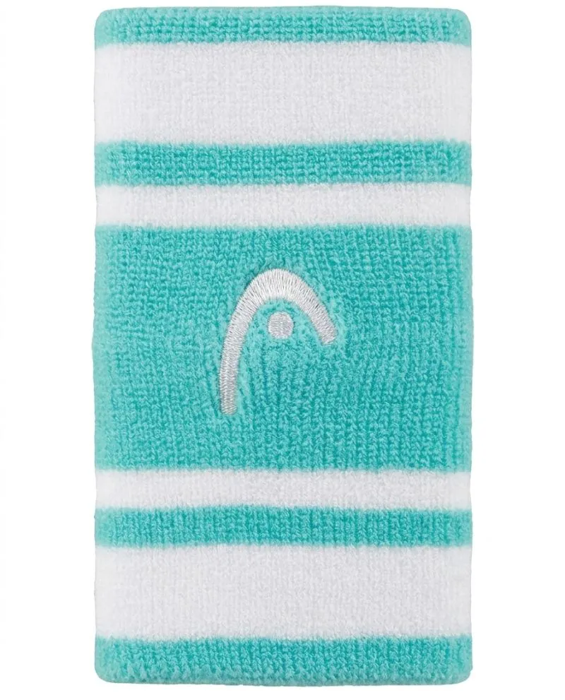 Head Wristbands Striped 5" - tourquoise/white