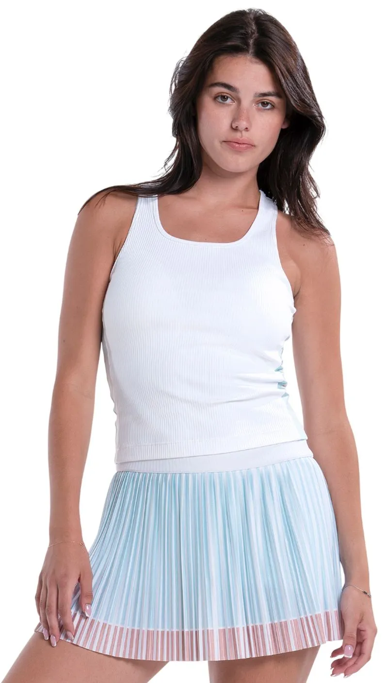 Lucky in Love Racer Rib Tank - white 