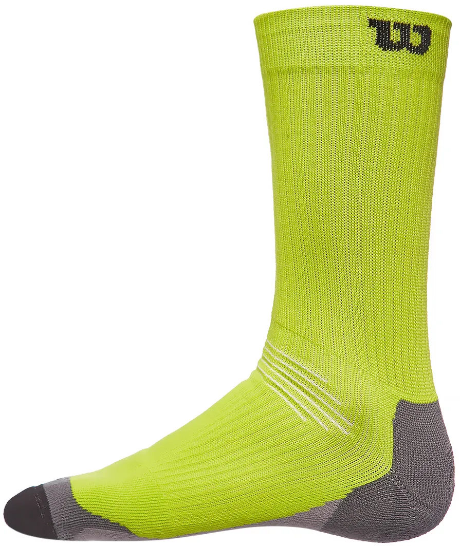 Wilson Men's Color High-End Crew Sock 1pr/pk - 1 para/lime punch/black Wilson Men's Color High-End Crew Sock 1pr/pk - 1 para/lime punch/black