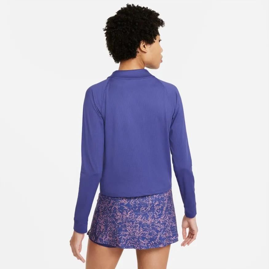 Nike Court Dri-Fit Victory Top LS W - dark purple dust/white