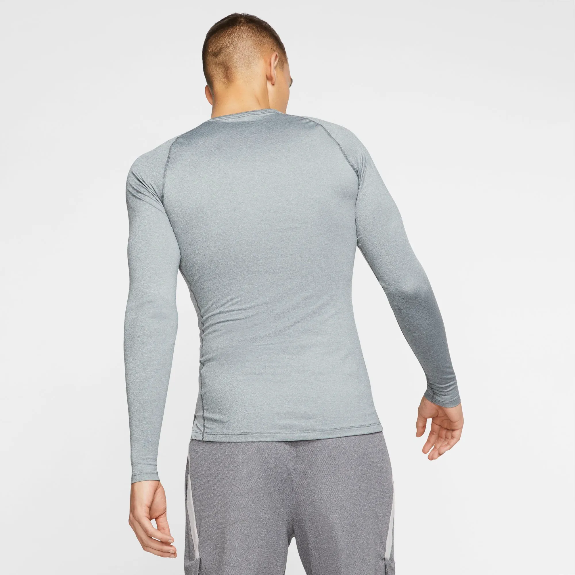 Nike Pro Top LS Tight - smoke grey/light smoke grey/black