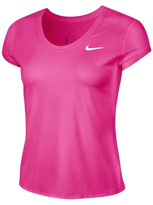 Nike Court Dry Top SS W - vivid pink/white