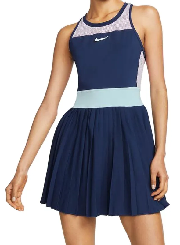Nike Court Dri-Fit Slam Dress - midnight navy/light arctic pink/glacier blue/white
