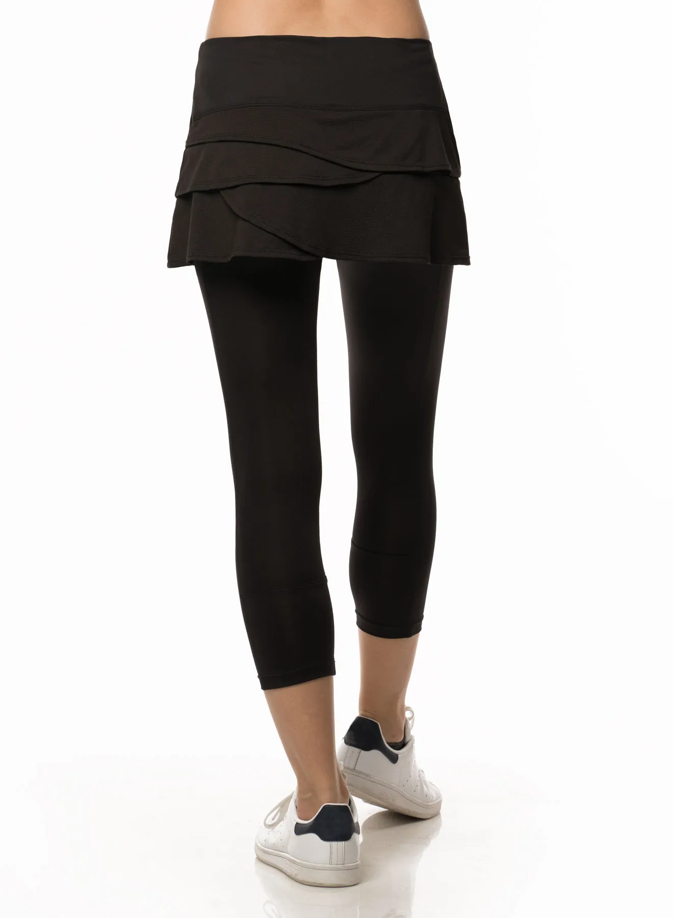 lucky-in-love-scallop-skirt-capri-women-black-3 Lucky in Love Scallop Skirt Capri Women - black