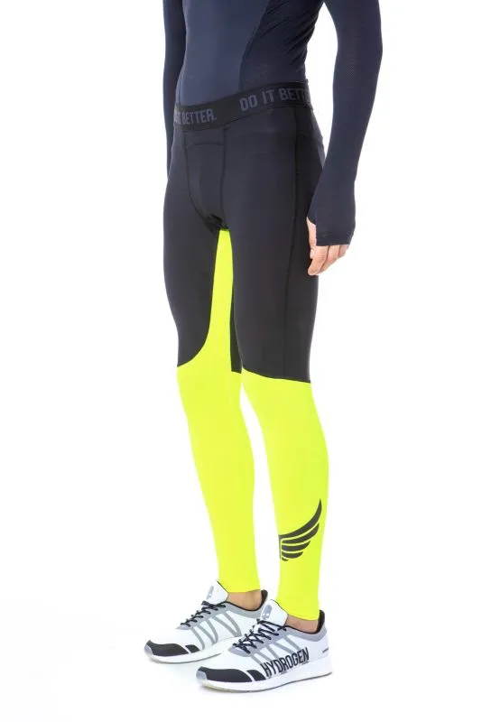 Hydrogen Wing Skull Leggings Man - fluo yellow