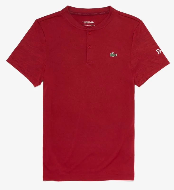 Lacoste Men's SPORT Novak Djokovic Tech Jersey Polo - red/bordeaux Lacoste Men's SPORT Novak Djokovic Tech Jersey Polo - red/bordeaux