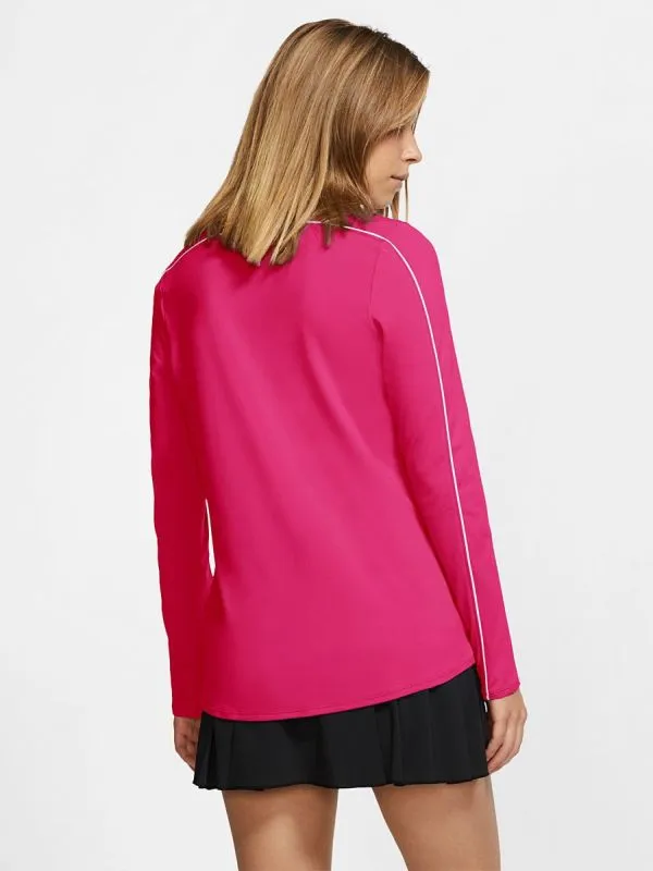 Nike Court Women Dry 1/2 Zip Top - vivid pink/white/white/white