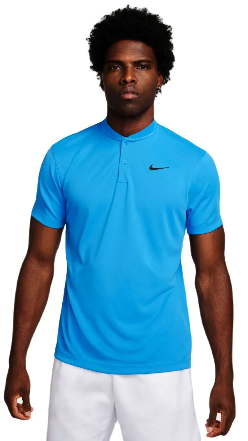 Nike Court Dri-Fit Blade Solid Polo - light photo blue/black
