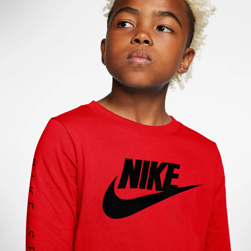 Nike Swoosh Futura Long Sleeve Tee - university red